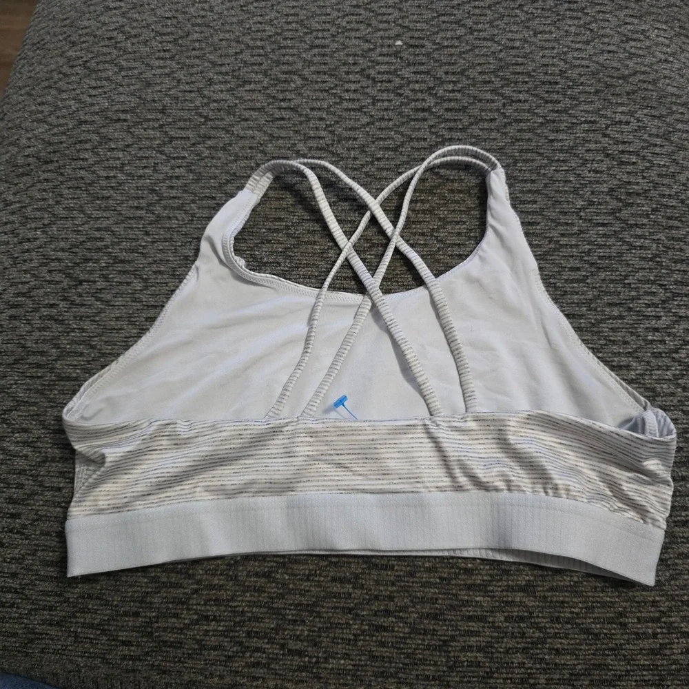 Athletic Works Sports Bra Womens 36 Grey Space Dye Strappy Back AWY79‎ - Picture 2 of 4
